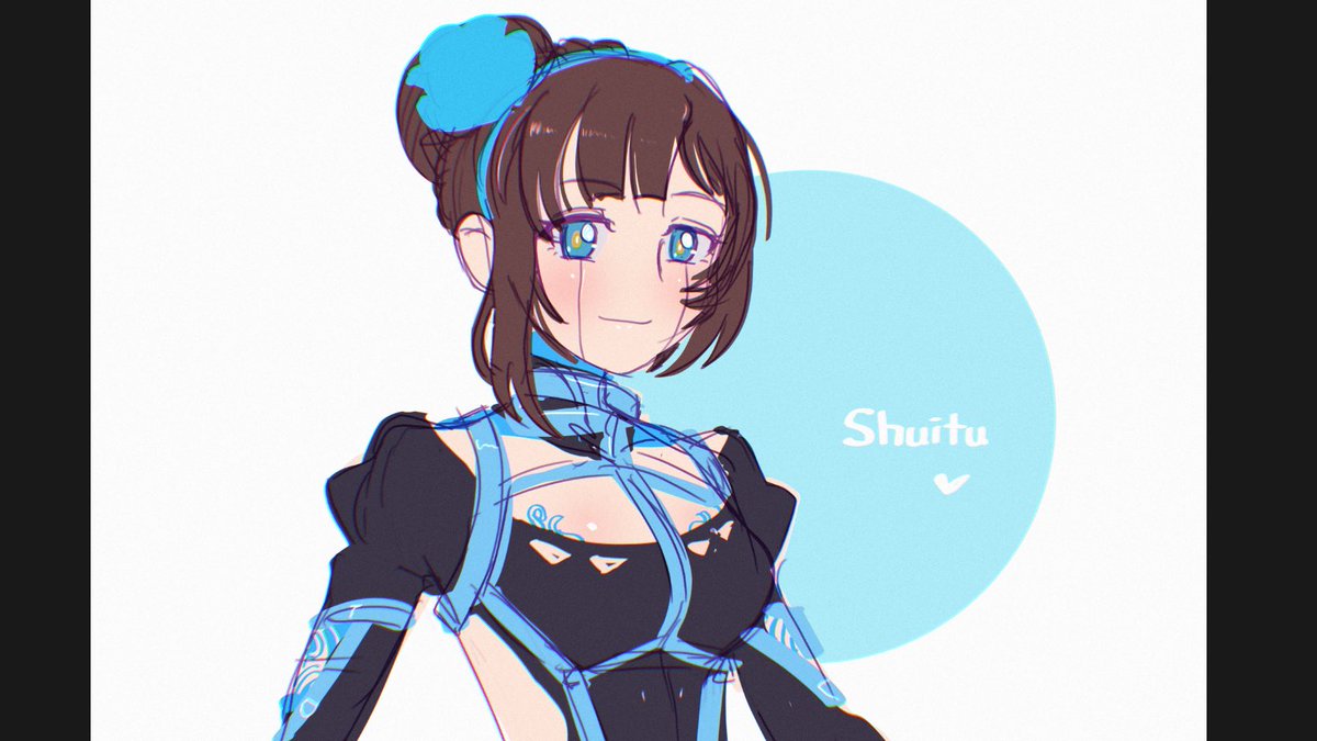 コミッションのキャラクターデザイン確認用ラフ 