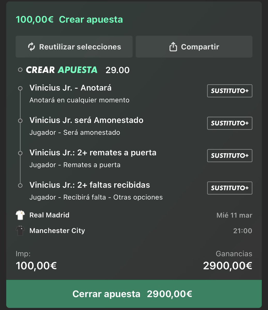 Vamos a hacer que <a href="/vinijr/">Vini Jr.</a> vea la apuesta y nos dé el VERDAZO! ✅ Mencionarlo el comentarios 👇 (SI ESTE POST LLEGA A MÁS DE MIL LIKES REPARTO EL PREMIO ENTRE TODOS LOS QUE DEN LIKE Y ME SIGAN) Si sale verde obvio, LETS GOOOO!