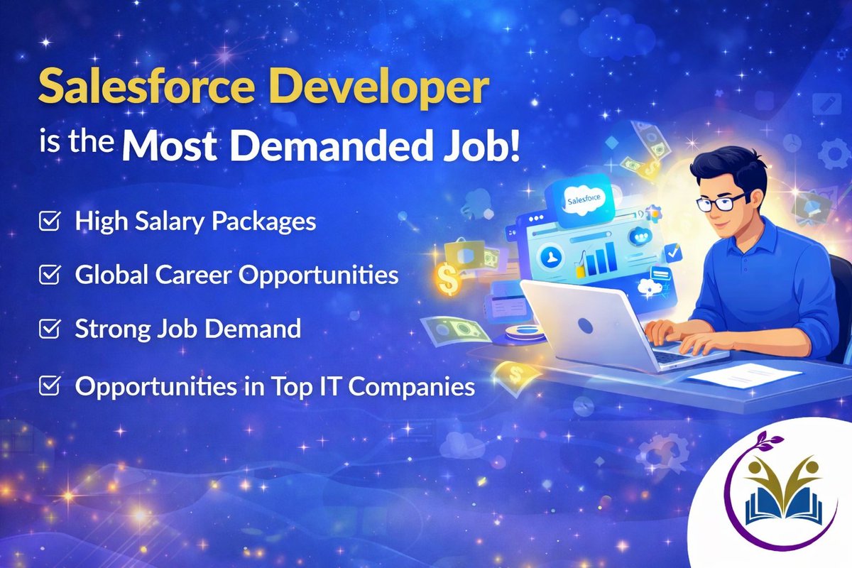 vdigitalpune's tweet photo. 🚀 Salesforce Developer is one of the most demanded jobs in the tech industry!

High salary 💰
Global opportunities 🌍
Strong demand 📈
Learn why this career is growing fast 👇
 https://t.co/2QAqYFEQlr
#Salesforce #SalesforceDeveloper #TechJobs #ITCareer #CRM #VictoriousDigital https://t.co/0KG1CKGrsp