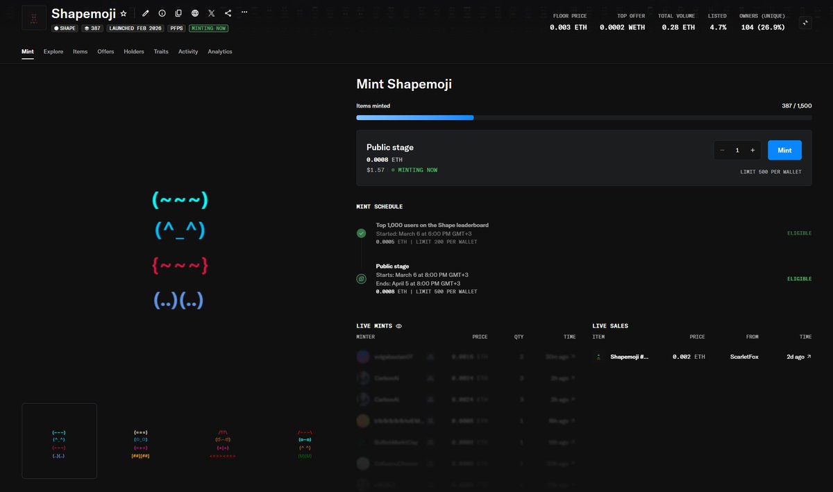 Gm ☀️
Mint continues, decided to burn the remaining NFTs and reduce the total number 🔥
Apparently, at a time like this, large supplies are a luxury