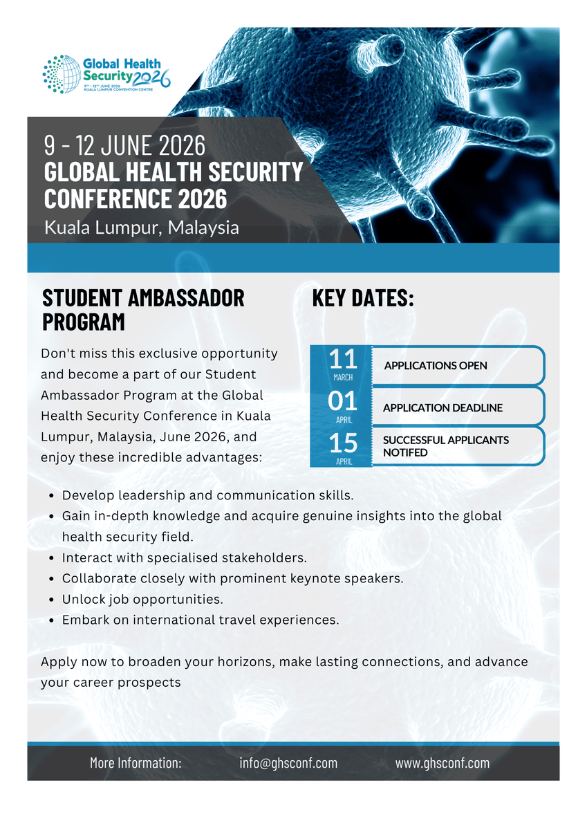 Global Health Security 2026 (9 June - 12 June) tweet media