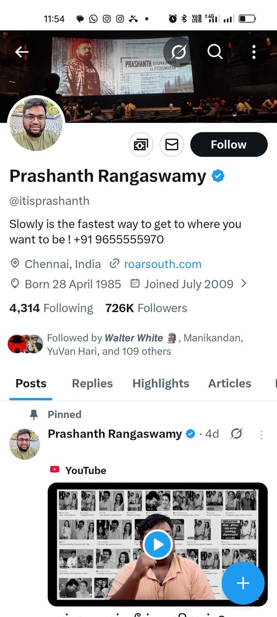 Muraliyuvan's tweet photo. @itisprashanth Just Unfollowed you porampokku🙏 https://t.co/88yWi1Q1mk