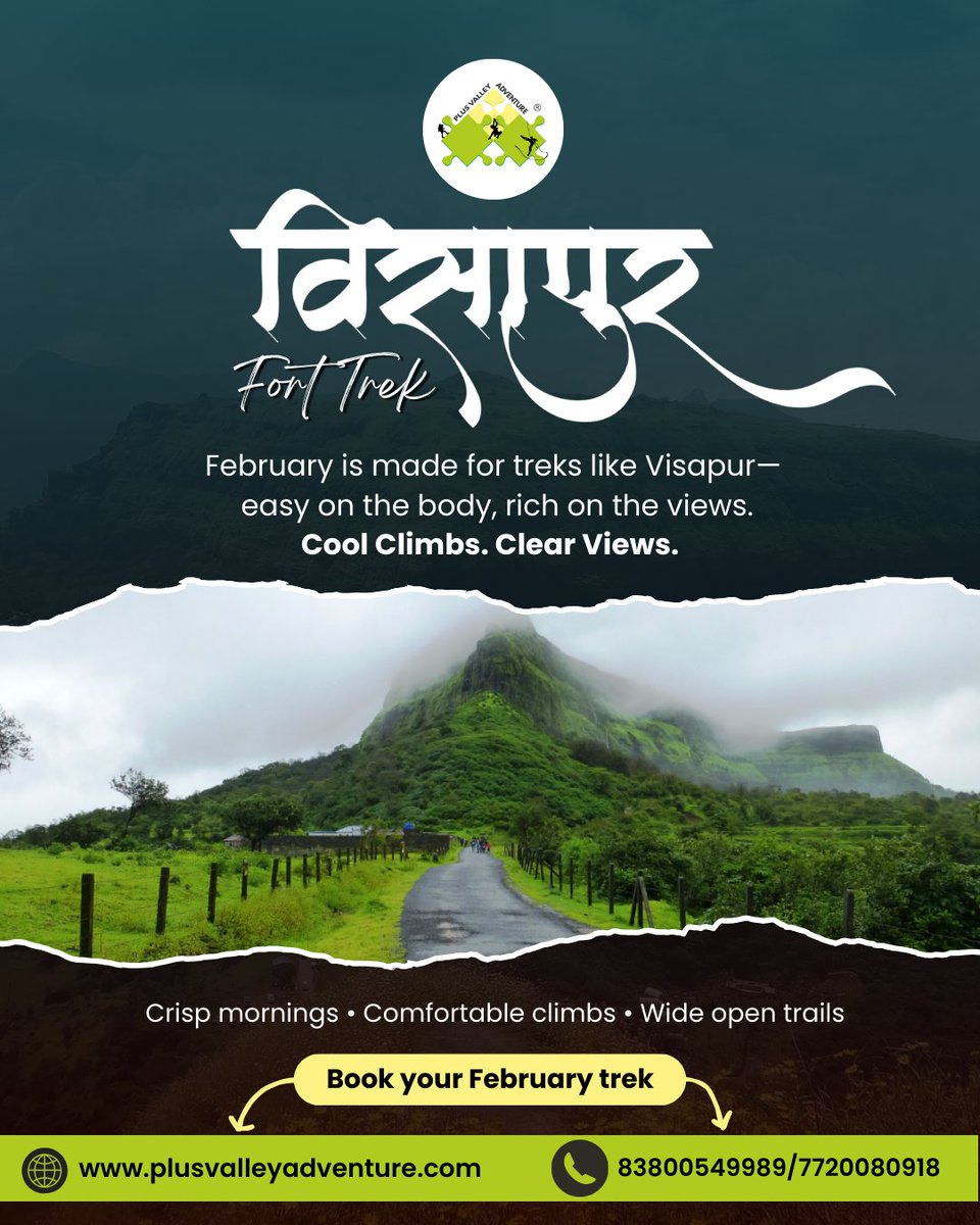 PlusValley's tweet photo. Escape the city and step into the wild with the Visapur Fort Trek 🌿🏔️

🌐 https://t.co/MF7ozXrOPw
📞 8380054989 / 7720080918

#visapurfort #visapurtrek #trekkingmaharashtra #sahyadri #forttrek #trekkingindia #weekendtrek #punetrekkers #mumbaitrekkers #natureescape https://t.co/ZtchIqV635