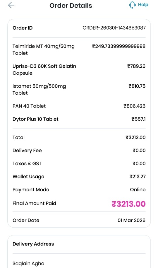 agaaadil's tweet photo. @MFineCare I have ordered medicine on 1st of March 2026 still no update not deliver and order status is stuck https://t.co/wpYNORAe3C