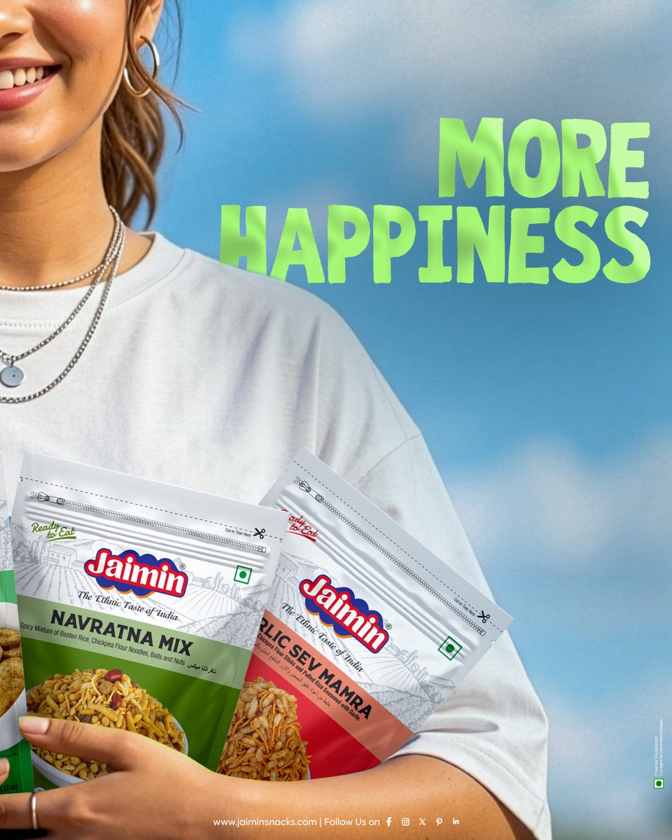 JaiminSnacks's tweet photo. More snacks, more happiness. Every crunchy bite of Jaimin brings the perfect mix of flavour and joy — because great moments always start with great snacks.
Grab your favourite Jaimin snacks today and make every munch happier. https://t.co/1hQMXpUrtk