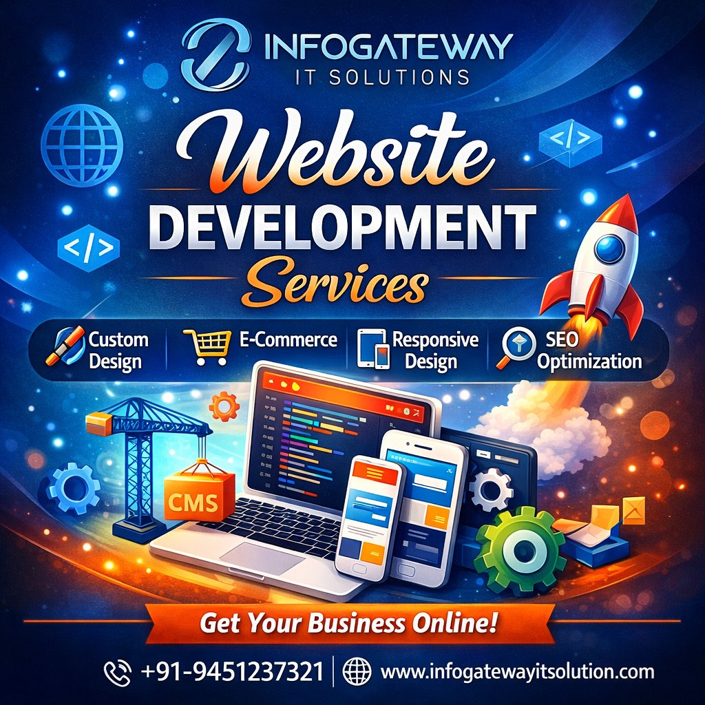 InfogatewayITS's tweet photo. Infogateway IT Solutions provides modern, fast &amp; secure website development services for businesses, schools and startups.

🌐(https://t.co/xMe3TX2Niu)
📞 +91-9451237321

#WebsiteDevelopment #WebDesign #InfogatewayITSolutions #DigitalBusiness https://t.co/3xA0Nv7RGK