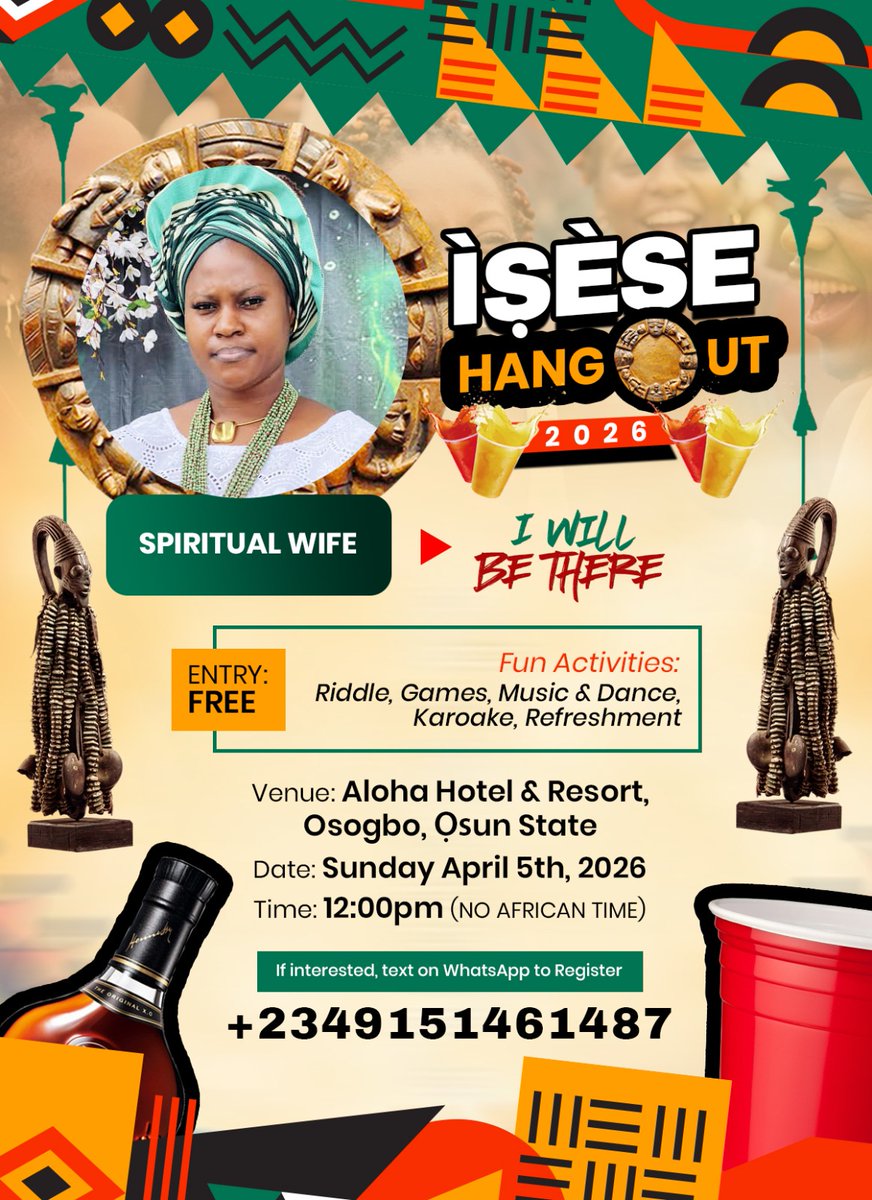 🔥I will be there will you?🔥 

Tired of the same old vibes? Ready for a lit gathering where all the cool Onisese squad can link, unwind, and turn up no limits, no barriers, all within a safe, legal &amp; responsible space? We heard you! 🙌

Introducing… ISESE HANGOUT! 🎉

This