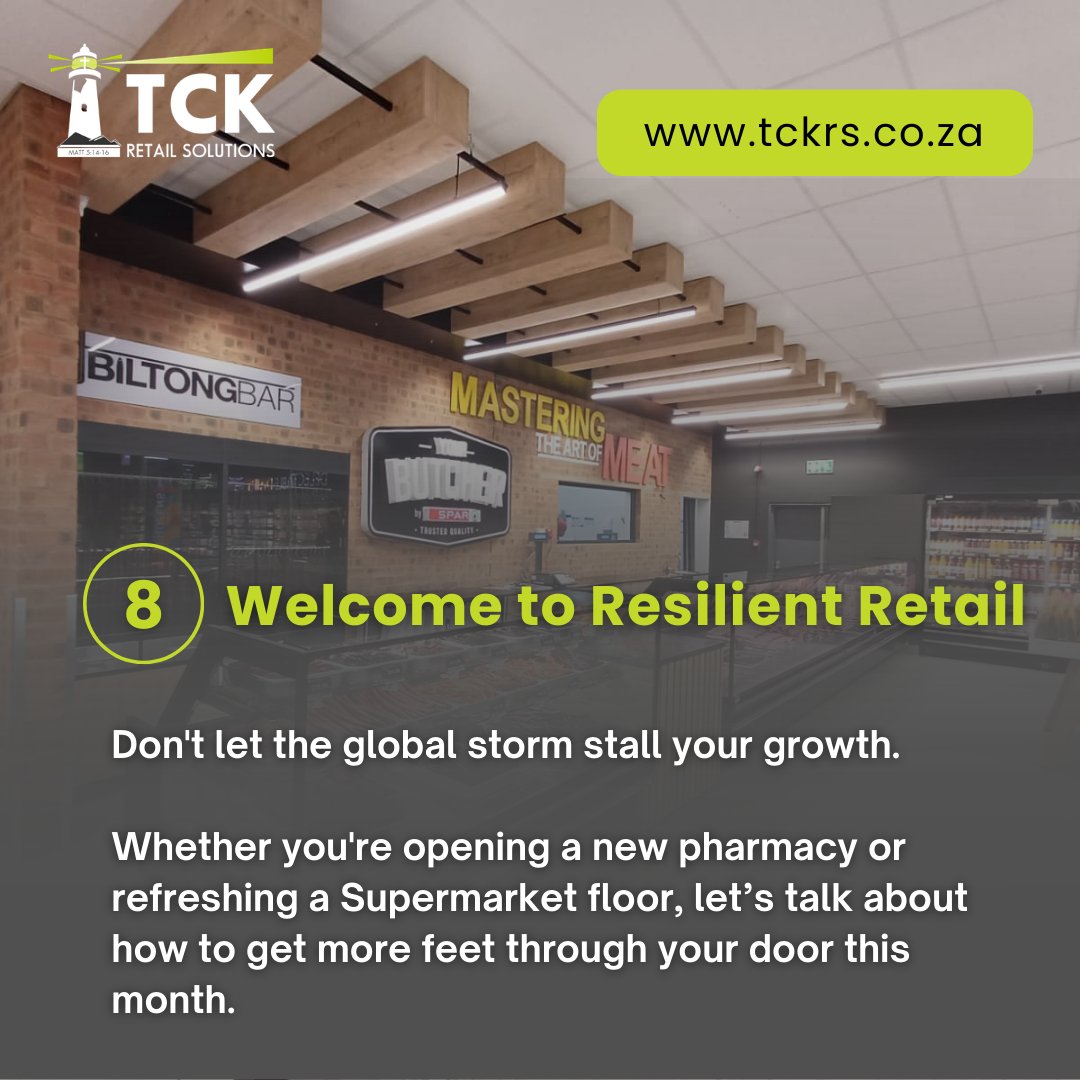TCK_Retail's tweet photo. Are you a Resilient Retailer? TCK Retail Solutions- 2026 insight and hacks for smart store owners.

📧 info@tckrs.co.za
📞 +27 78 792 1854 / +27 10 109 2074
🌐 https://t.co/qly4IymAiE

#tckrs #RetailStoreDesign #RetailCheckout #shopfitting https://t.co/SMZotOVXQJ