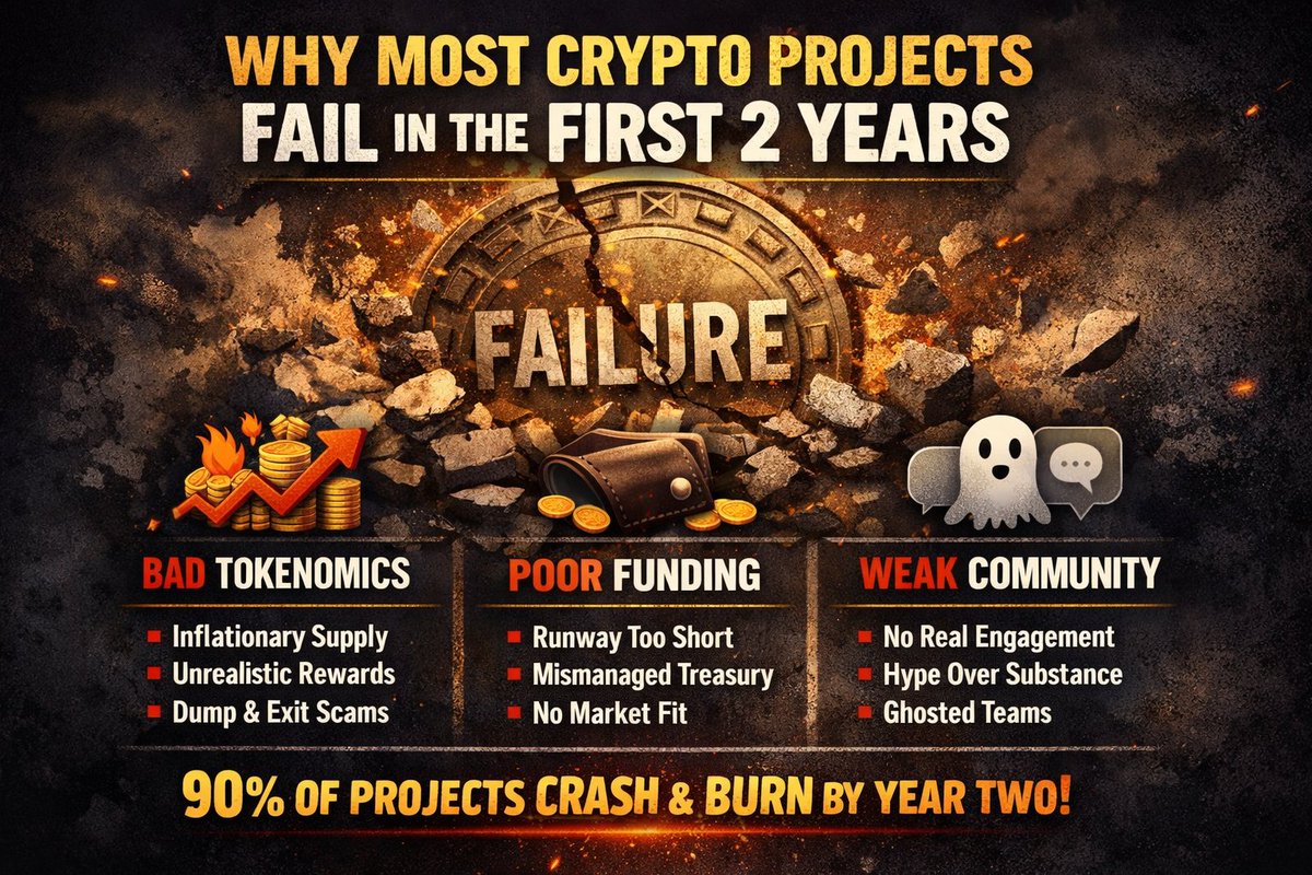 🚨 Most Crypto Projects Don’t Fail Because of Technology… Many crypto ...