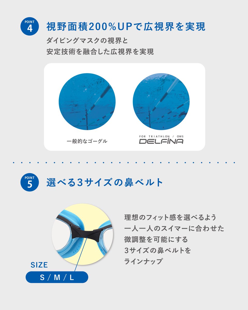 view_swim's tweet photo. あらゆる自然環境化での使用を徹底的に追求した
アウトドア用レーシングゴーグル、DELFINA[デルフィナ]
広視界と安定したフィッティングを実現！

CAMは明るい視界のノーマルレンズで
曇天時にも開放感を感じられます。

#viewゴーグル #日本製 #トライアスロン
#オープンウォーター #OWS https://t.co/hLmWXCuYSs