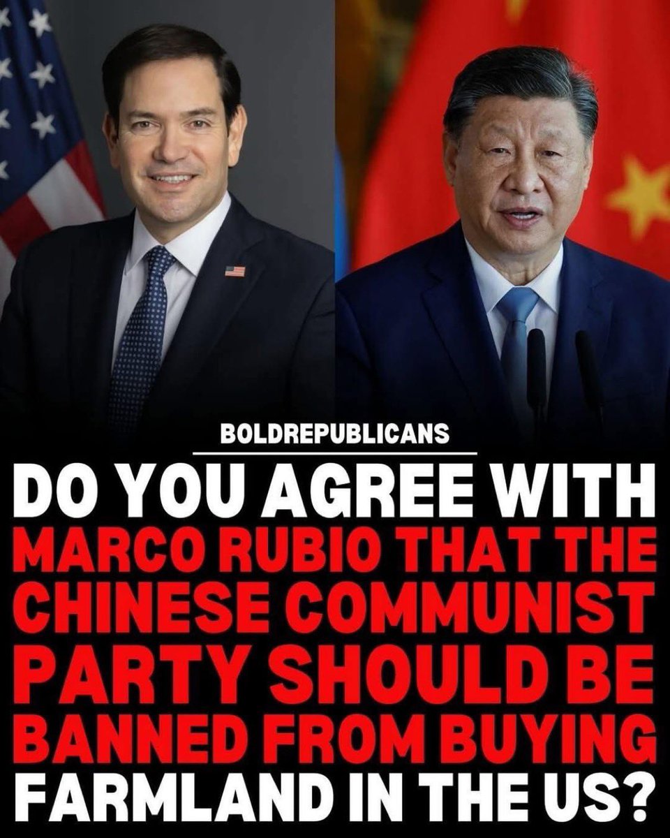 马可·卢比奥呼吁

禁止中国人在美国拥有土地。

（共产党是一切灾难的根源）