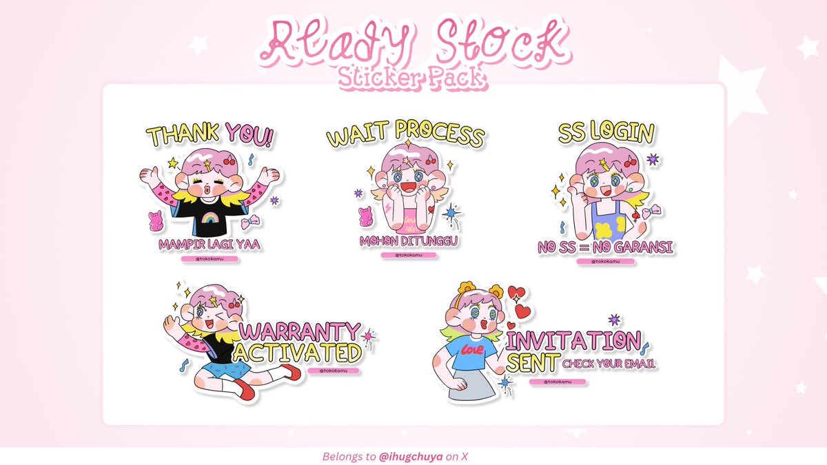 teitsurou's tweet photo. help rt thankyou! ♡

halo aku punya sticker pack ready stock untuk ba nih! harga tertera di alt yaaa. silahkan ketuk dm ku atau order lewat wa yang ada di bio @ihugchuya yaa! 🩷

#zonauang #zonajajan https://t.co/5X2WfOD4oS