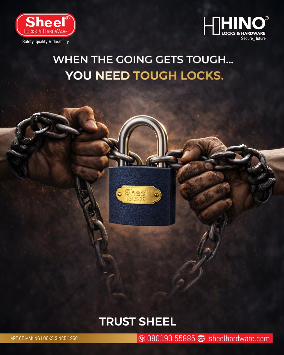 sheellocks1's tweet image. When security gets tested, only the toughest locks stand strong.

🔐 Sheel MAX Locks

When the going gets tough… you need tough locks.

📞 080190 55885
🌐 sheelhardware.com
#SheelLocks #SheelMax #ToughLocks #HomeSecurity