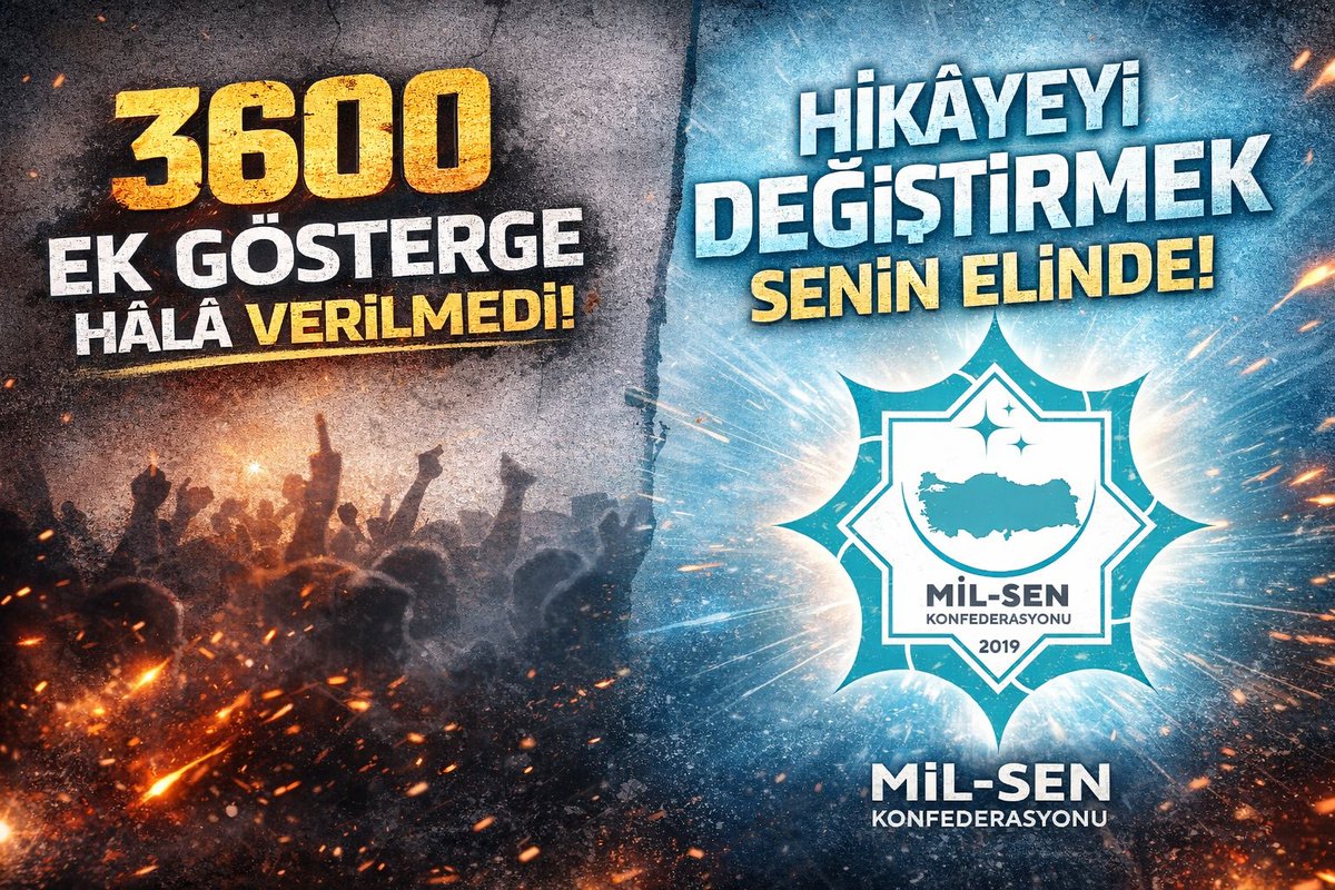 mucahit2929's tweet photo. Yaklaşan Mayıs ayı öncesinde yine sözler havada uçuşuyor.

Ancak daha önce toplu sözleşmeye girmiş birçok maddede olduğu gibi, 3600 ek gösterge konusunda da maalesef bugüne kadar somut bir adım atılmadı ve verilen sözler yerine getirilmedi.

Her başarısızlığı ve her haksızlığı algı operasyonlarıyla “kazanım” gibi sunmaya çalışanlar ise yine sahnedeki yerlerini aldılar.

Ne yazık ki memurlar, yapılan bunca haksızlığa rağmen kendilerini gerçekten temsil etmeyen sendikalarda kalmaya devam ettiği sürece bu hikâye hep böyle devam edecek.

Mil-Sen Konfederasyonu ve bağlı sendikalar ise tüm zorluklara rağmen bu hikâyeyi değiştirmek için mücadele ediyor.

Eğer siz de bir şeylerin değişeceğine inanıyor ve bu hikâyenin yeniden yazılacağı umudunu taşıyorsanız, yeriniz Mil-Sen olmalı.
#MilSen
#memur
#sendika
#3600EkGösterge