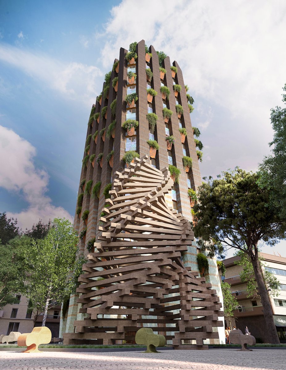 Architizer's tweet photo. Planned as a symbolic addition to Tirana’s skyline, the Tirana Steles take the form of tall stone markers inspired by ancient menhirs. Their vertical presence connects the city to the geological landscape beneath it.

📍Tiranë, Albania
Project by: Davide Macullo Architects
Details: https://t.co/KIUZKDzIKP