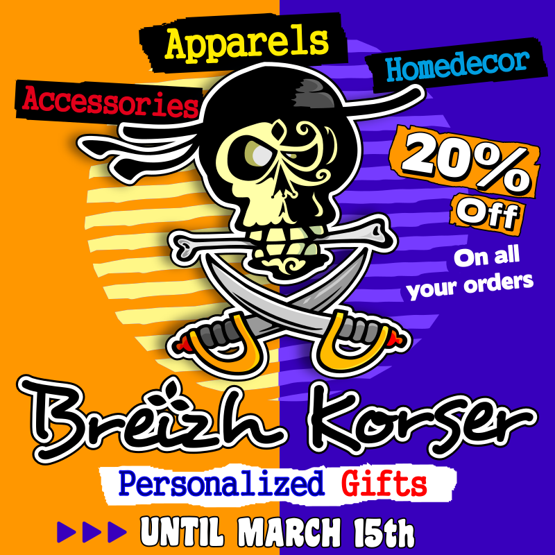 GiachelloB's tweet photo. Until March 15th, enjoy 20% off all your Breizh Korser orders. 
▶️https://t.co/n3lrgJ75no

#tshirts #sweatshirts #hoodies #puffyjacket #fleecejacket #jogging #accessories #homedecor #apparels #giftideas #personalizedgifts #sales #GoodDeal #promotions #discounts #cutprice https://t.co/tv5vQUeAwX