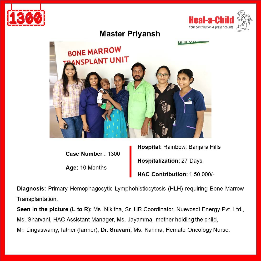 HealAChildHyd's tweet image. Master Priyansh #discharged after 27 days of care from @RCH_India . Thank you @nuevosol_energy for supporting this child's treatment.