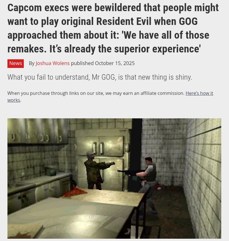 Entire reason remakes even exist is to "put down" and erase the originals. Capcom is very open about the fact that they consider the remakes as replacements for the originals, and remake fans always say old games are "outdated" and need fixing. So yes, I will keep being a "hater"