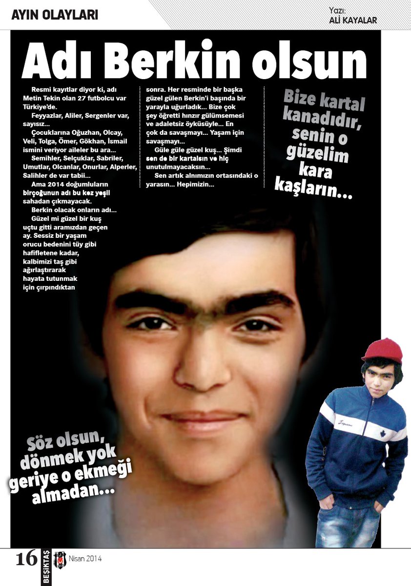 📰 Beşiktaş Dergisi - 2014 Nisan 
Bize kartal kanadıdır, senin o güzelim kara kaşların... #BerkinElvan 🦅