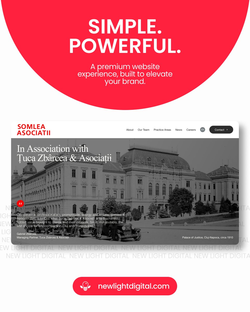 newlightdigital's tweet photo. We launched a new website for Șomlea &amp; Asociații, one of the top law firms in Romania. The goal was simple: make the offer easy to understand and the next step easy to take. Fully custom WordPress design and theme. https://t.co/XoGpAHjfM2 https://t.co/xUg4Mj8VgP