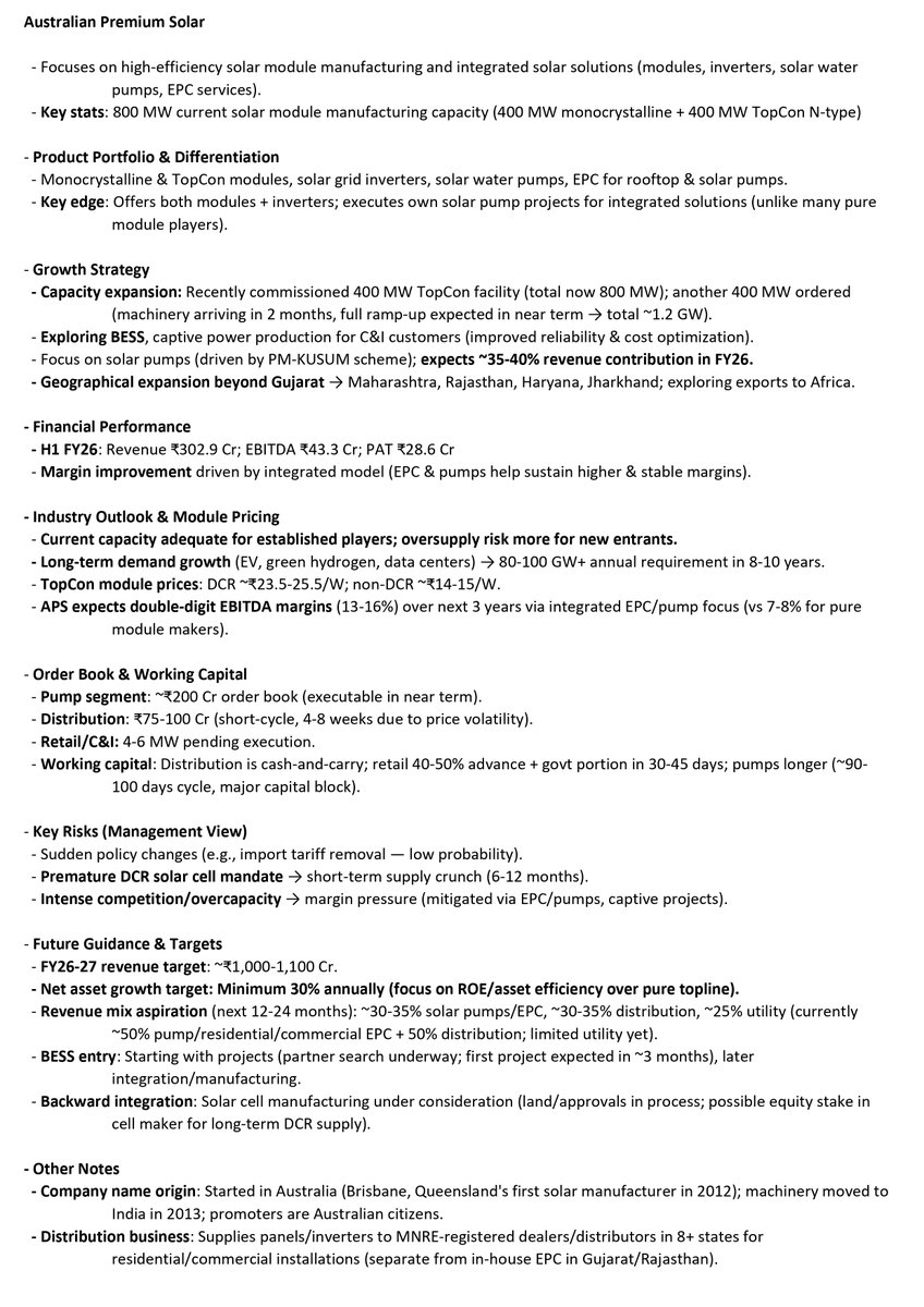 sachprat07's tweet image. Arihant Bharat Connect Conference March '26:

👉Day 4: 

💠Accretion Pharmaceuticals
💠Australian Premium Solar

#accretionpharma #accpl #aps #australianpremiumsolar #bharatconnectconference #arihantcapital