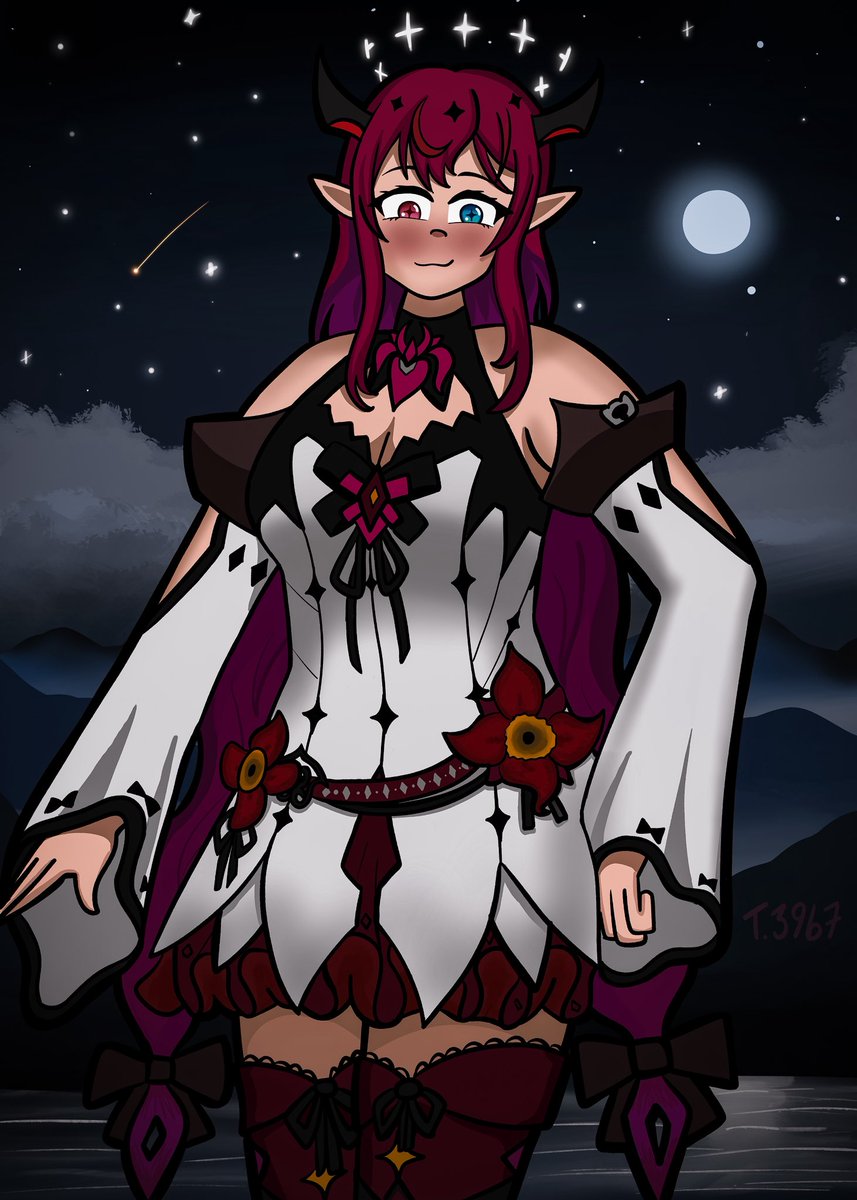 I’m a little late to celebrate IRyS’ birthday, I know. But my favorite angel still deserves to be highlighted. This drawing isn’t new but I went back to redo some details and the background. 
#IRySart