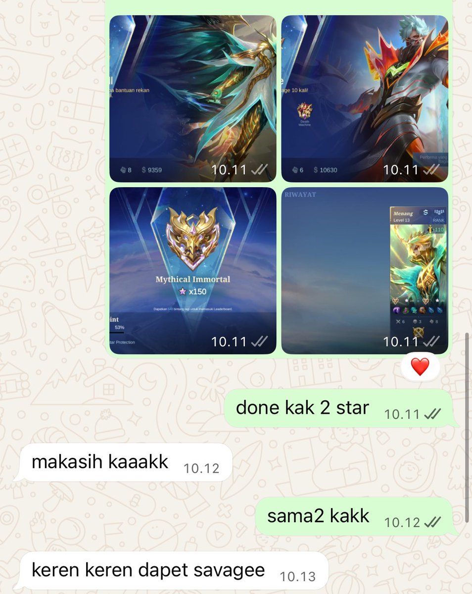 done

joki imo 2⭐️
joki imo 2⭐️
joki imo 4⭐️
joki imo 5⭐️

yang mau joki ml/gendong awal season sung chat wa aja ya dibio