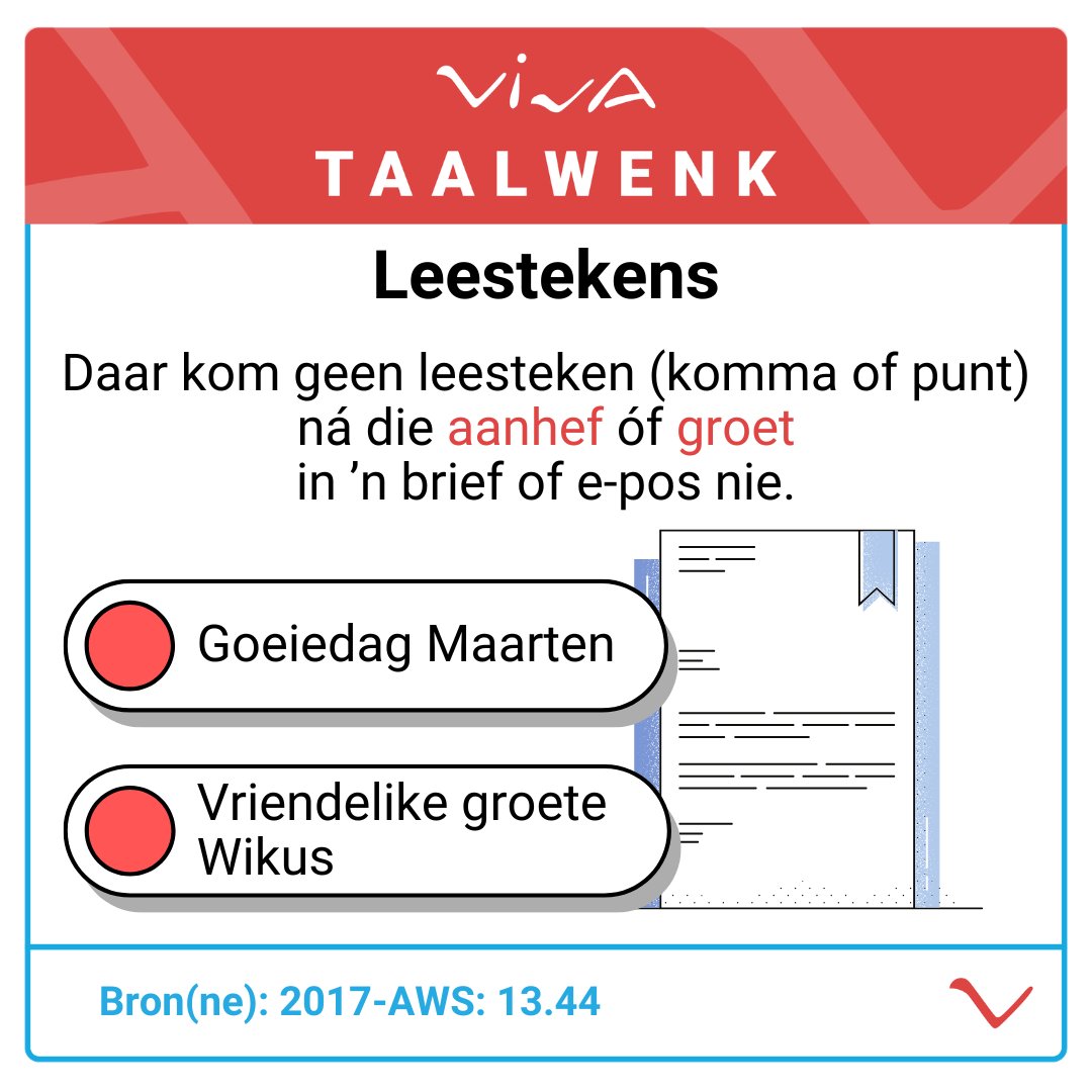 viva_afrikaans's tweet photo. #viva #afrikaans #vivaafrikaans #leestekens #aanhef #groet #komma #punt https://t.co/eveiRmAnIz