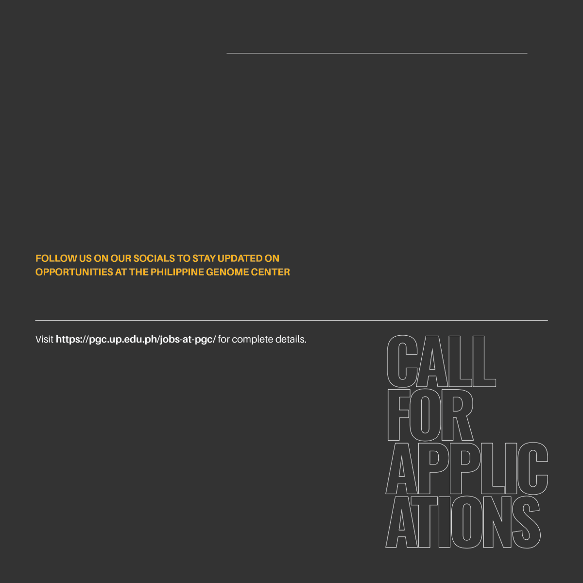 phgenome's tweet image. [APPLY NOW] The Biobank Core Facility will be opening the following project positions!
Visit pgc.up.edu.ph/jobs-at-pgc/ for more information and details on how to send an application ➡💻✨
#PGCWorkOpportunities #JobVacancies