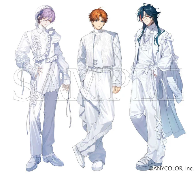 『3SKM 2nd Anniversary』にて白衣装のビジュアルを担当させて頂きました。よろしくお願いします 2周年おめでとうございます! #3SKM_2ndANV