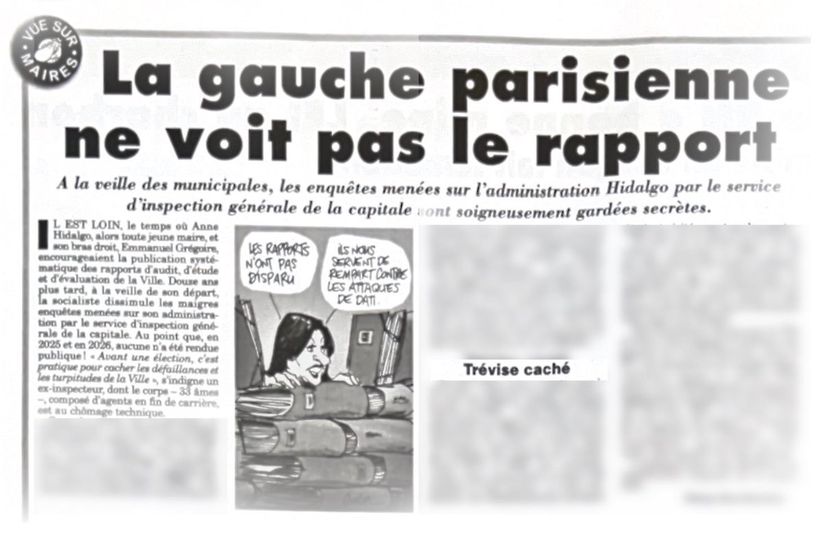 Combien de dossiers accablants sont encore planqués ❓ Le Canard révèle qu'à la veille des municipales, les enquêtes menées sur l'administration Hidalgo par l'Inspection générale sont "soigneusement gardées secrêtes". #saccageparis