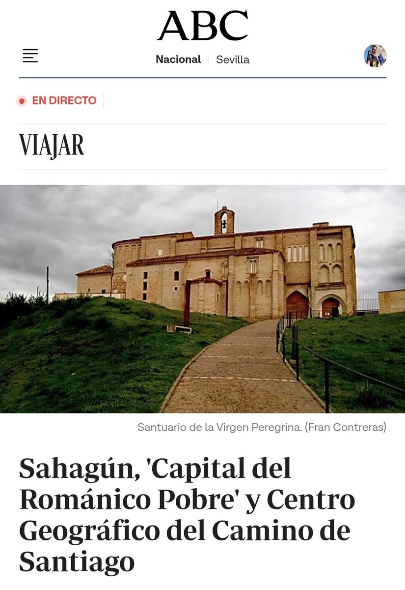 FranContrerasG's tweet photo. Extra! Nuevo reportaje en @abc_es @abcviajar
Continúa el viaje por la España Mágica en #ABC #ABCViajar En esta ocasión a #CastillayLeón
#Sahagún la "Capital del Románico Pobre" y Centro Geográfico del Camino de Santiago 👇
https://t.co/EeiucAGvMe https://t.co/BHV2j5s2og