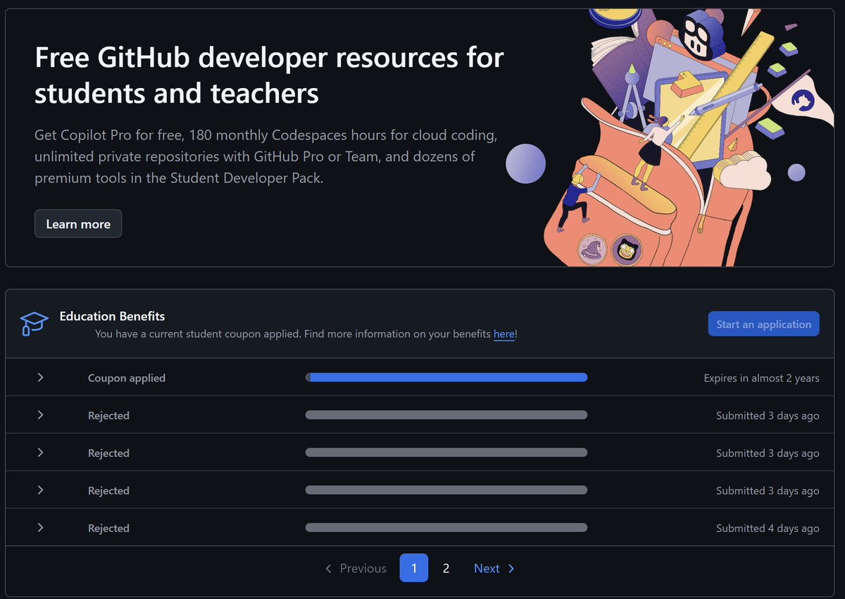 申请了9次，GitHub Copilot Pro学生认证终于通过啦！😜 - 每月 180 小时额度。 - GitHub Pro 或 Team ...
