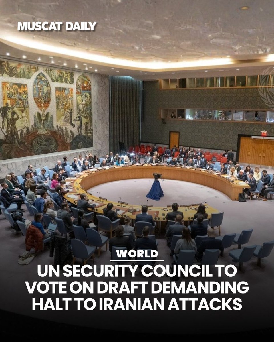 muscat_daily's tweet image. The UN Security Council will vote today on a Bahraini resolution demanding an end to Iranian attacks on Arab nations and the immediate cessation of using proxy groups in the region. 

#UnitedNations #SecurityCouncil #RegionalStability