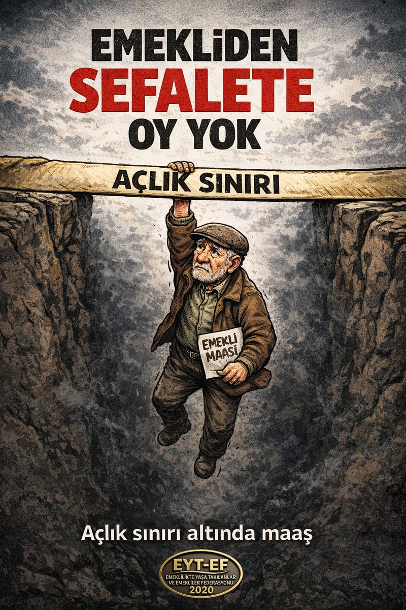 <a href="/ArzuLastikci/">EYT & EF Arzu LASTİKCİ</a> <a href="/RTErdogan/">Recep Tayyip Erdoğan</a> <a href="/isikhanvedat/">Prof. Dr. Vedat Işıkhan</a> <a href="/_cevdetyilmaz/">Cevdet Yılmaz</a> <a href="/erbakanfatih/">Dr. Fatih Erbakan</a> <a href="/yavuzagiraliog/">Yavuz Ağıralioğlu</a> <a href="/mahmutarikansp/">Mahmut Arıkan</a> <a href="/iyiparti/">İYİ Parti</a> <a href="/GelecekPartiTR/">Gelecek Partisi</a> <a href="/EytEmeklilerFed/">EYT VE EMEKLİLER FEDERASYONU</a> EMEKLİ
👇
#EmeklidenSefaleteOyYok

Emekliyi yük gören,
Onurlu yaşam hakkını yok sayan anlayışı reddediyoruz !

Sefaleti yönetenler,
Sandıkta milyonların vicdanıyla yüzleşecekler.

Kararımız Nettir !
#Emekli den OY - MOY yok !

#çözülmeyen5000KısmidenOyYok
<a href="/RTErdogan/">Recep Tayyip Erdoğan</a>
<a href="/isikhanvedat/">Prof. Dr. Vedat Işıkhan</a>