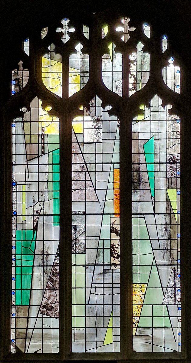 StroudStory's tweet image. For #WindowsOnWednesday finally a couple of the Piper/Reyntiens windows from St Margaret, Westminster, #London, dedicated 1967, to replace windows bombed out in #WW2. A touch of influence from Paul Klee, as @churchartnature suggested?