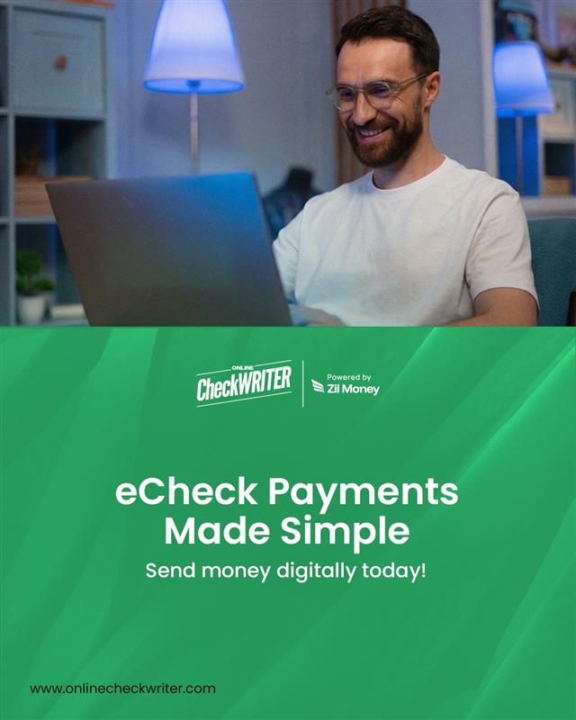 webcheckwriter's tweet image. eCheck payment through OnlineCheckWriter.com - Powered by Zil Money gets your payments where they need to go. Get started today!

Learn more:  onlinecheckwriter.com/echeck-payment/

Click here for interactive demo: onlinecheckwriter.storylane.io/share/glw1zvgm…
#eCheckPayment #DigitalChecks #PaymentSolutions