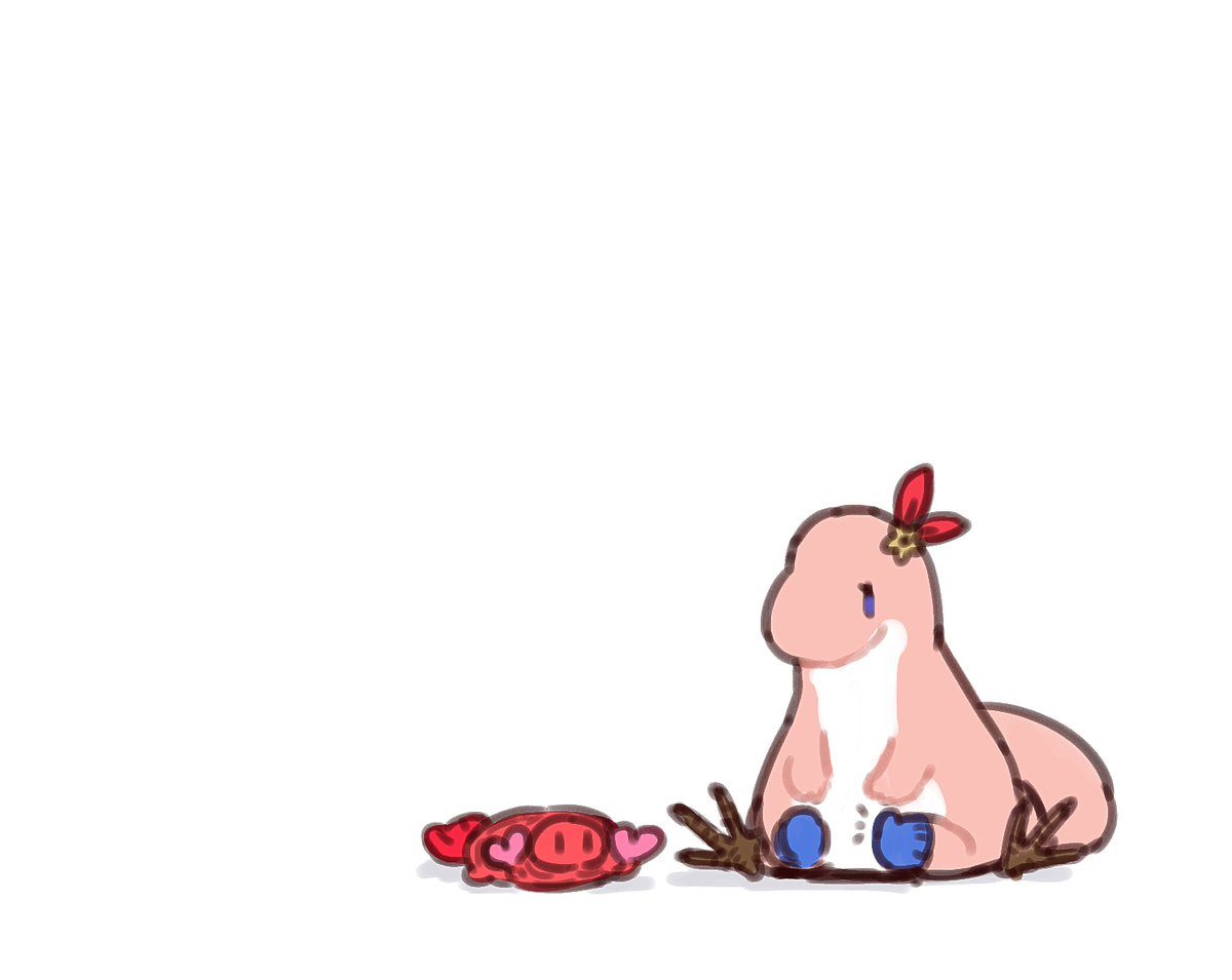 そらザウルスちゃん青い靴下を履き忘れていました(あと記憶よりかなりピンクい) 
ザリガニは多分ザリガニ 