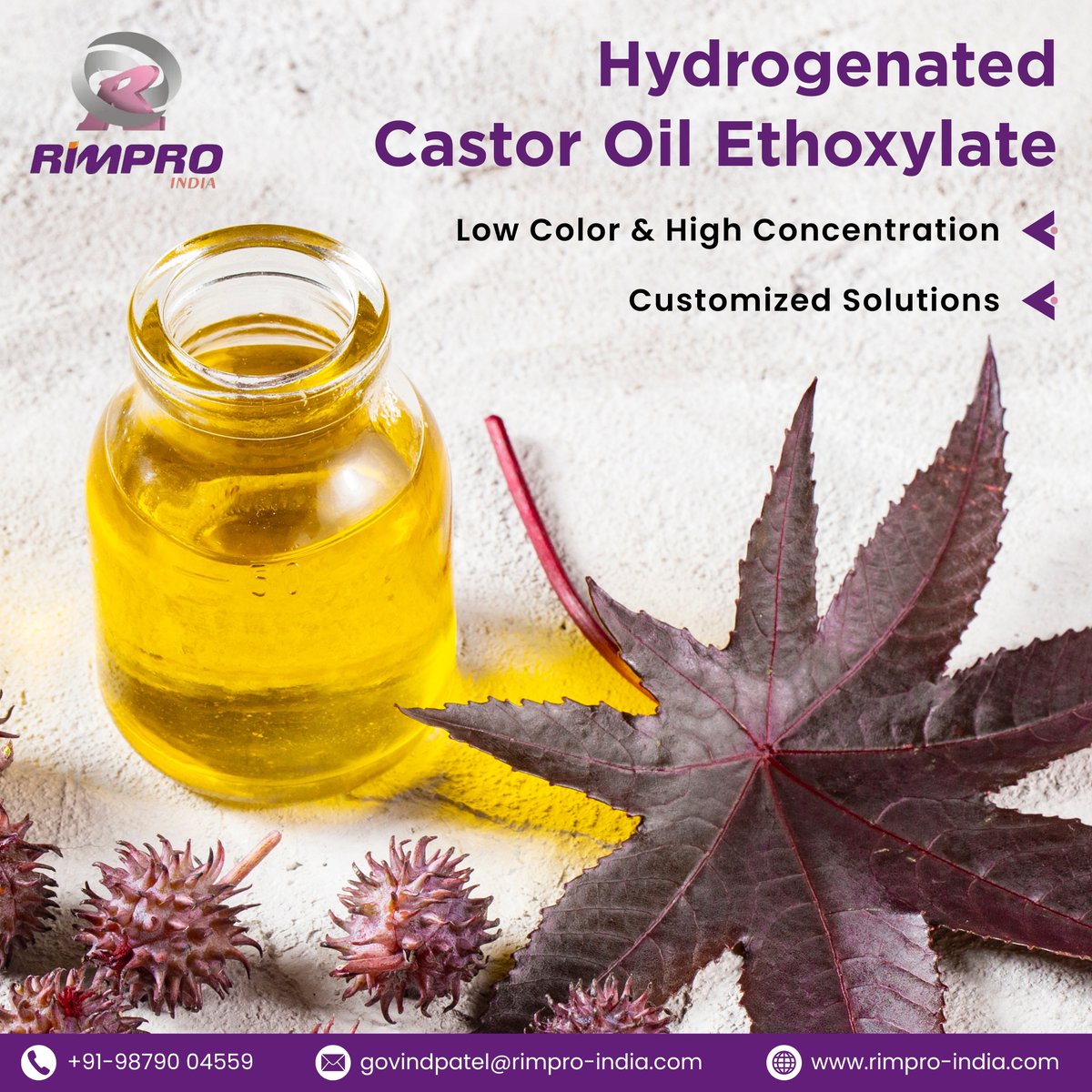 rimproindia's tweet image. RIMPRO’s Hydrogenated Castor Oil Ethoxylates offer excellent emulsification and stability for personal care, pharma, &amp;amp; agro formulations.

Visit: rimpro-india.com/hydrogenerated…

#RimproIndia #HydrogenatedCastorOilEthoxylate #Emulsifiers #IndustrialChemicals #Pharmaceuticals #Surfactants