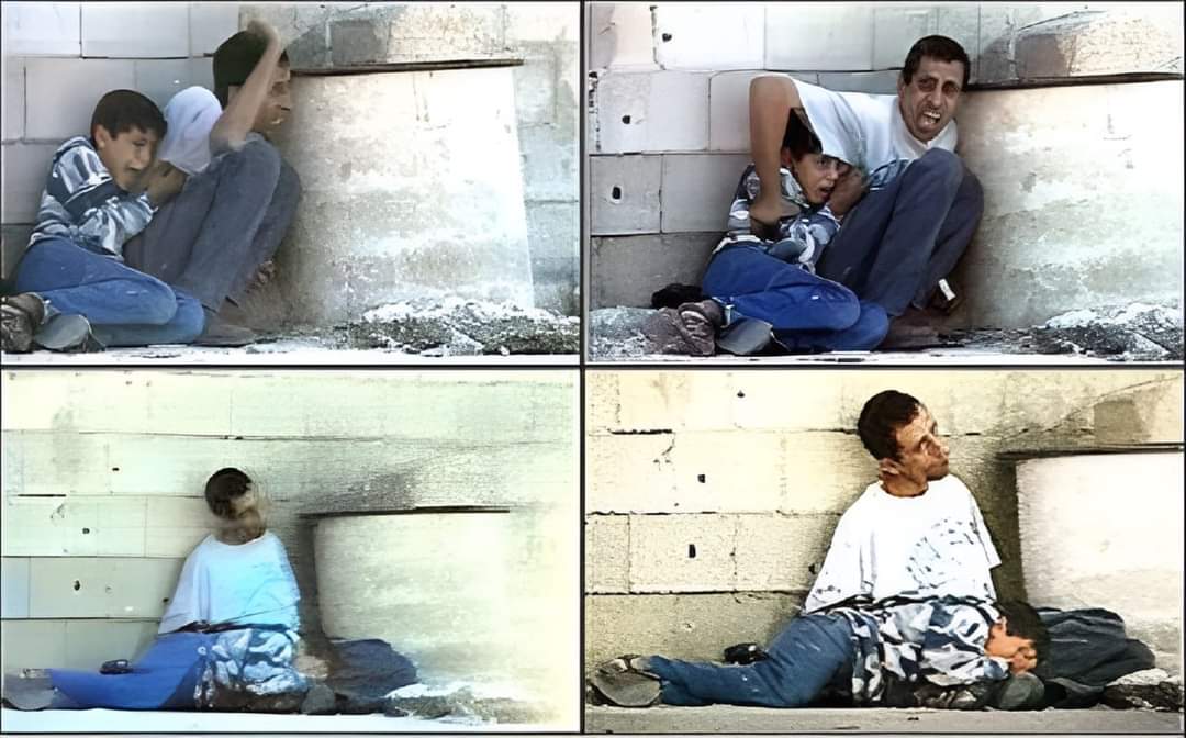 Remembering the worst crime in the history of human being by Israel :

30 September, 2000, Israeli occupation forces shot and killed 12-year-old Palestinian child Muhammad al-Durrah while his father tried to shield him from a hail of bullets behind a concrete pillar.