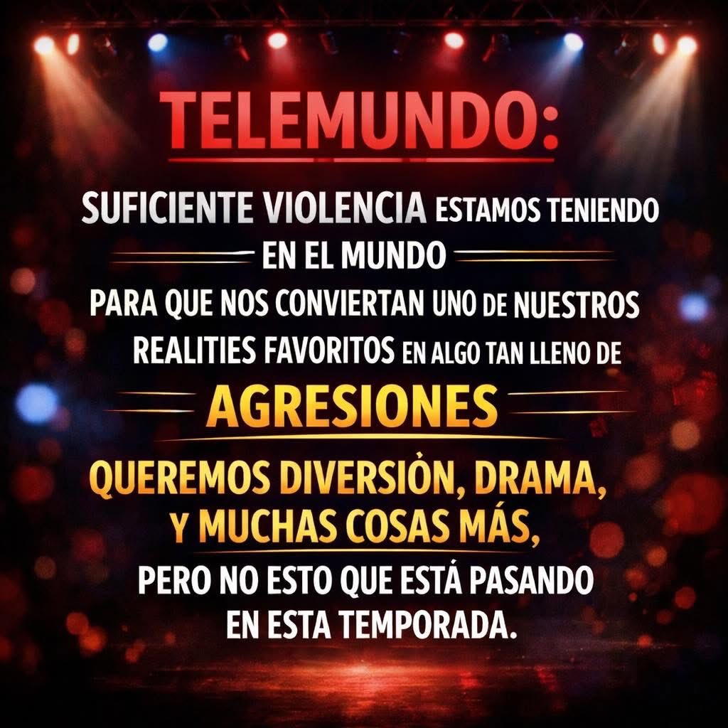 02pilar's tweet photo. @tvrealitys_ no queremos estas agresiones dentro de la casa de los famosos de Telemundo para como estamos en el país, pura violencia y ustedes como producción están permitiendo muchas cosas https://t.co/Uc0qKydPGy