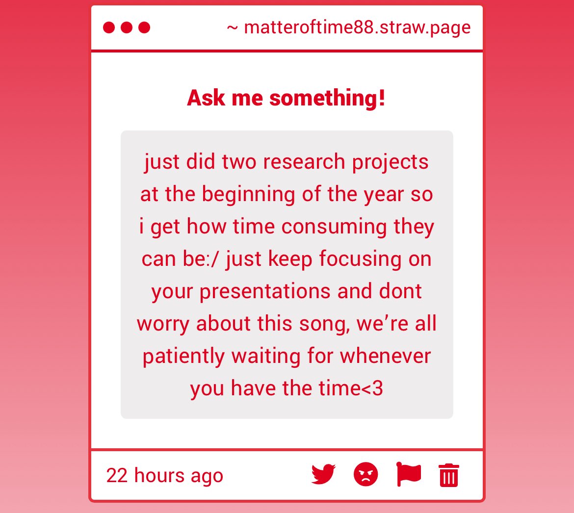 conanbyersceo's tweet image. thank you so so so so much!!! the project is due on thursday so hopefully after then i can get back to working on the update!! no promises though as it is mother’s day this weekend and also my
mums birthday so i may be #busy celebrating with her. i love you all thank you!!!