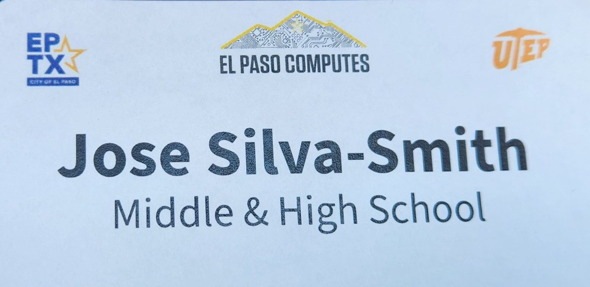 JoseLSilvaSmith's tweet photo. Great learning experience at the El Paso Computes: “Computing Skills for Today’s Middle School and High School Classrooms” workshop at UTEP this week! Thank u, @CatTaborEP from CSTA &amp; @UTEP, for leading such an engaging &amp; informative session.💙😉👌 #CSEd #ClintISD #ElPasoComputes https://t.co/tQLWLd88Q4