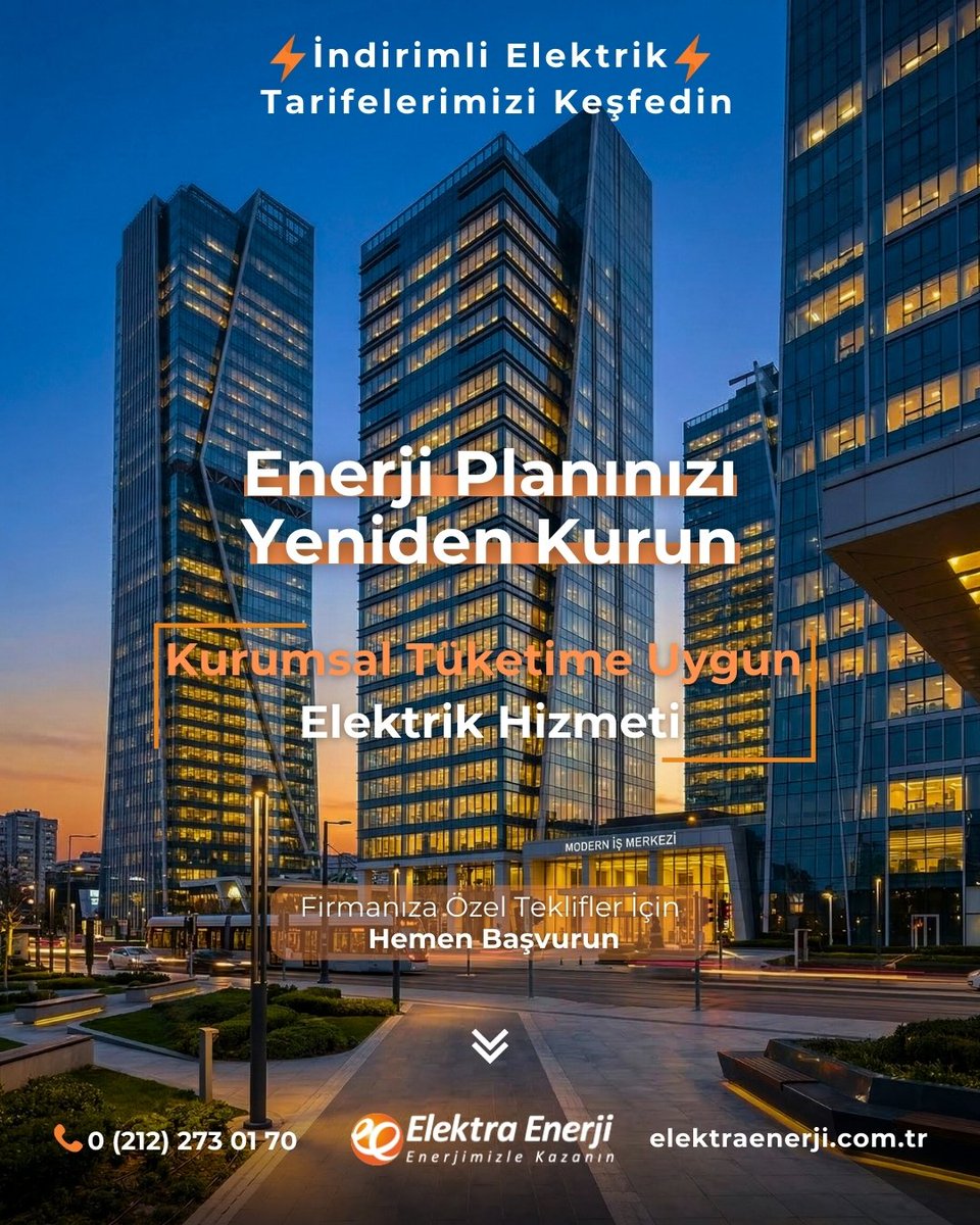 Elektra Enerji ile enerji giderlerinizi düşürün! 📉 Ticari işletmelere özel avantajlı tarifeler ve şeffaf fatura yönetimiyle maliyetleri kontrol edin. 💡💼

elektraenerji.com.tr

#elektraenerji #elektriktedariki #serbesttüketici #ticarienerji