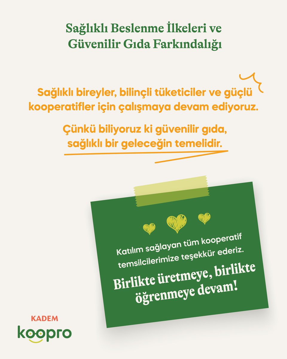 kademkoopro's tweet photo. Kooperatiflerimizle birlikte “Sağlıklı Beslenme İlkeleri ve Güvenilir Gıda Farkındalığı” eğitimimizi gerçekleştirdik. 🌱
#KooPro #KADEM #KadınKooperatifleri https://t.co/4Q70eJ0gRk
