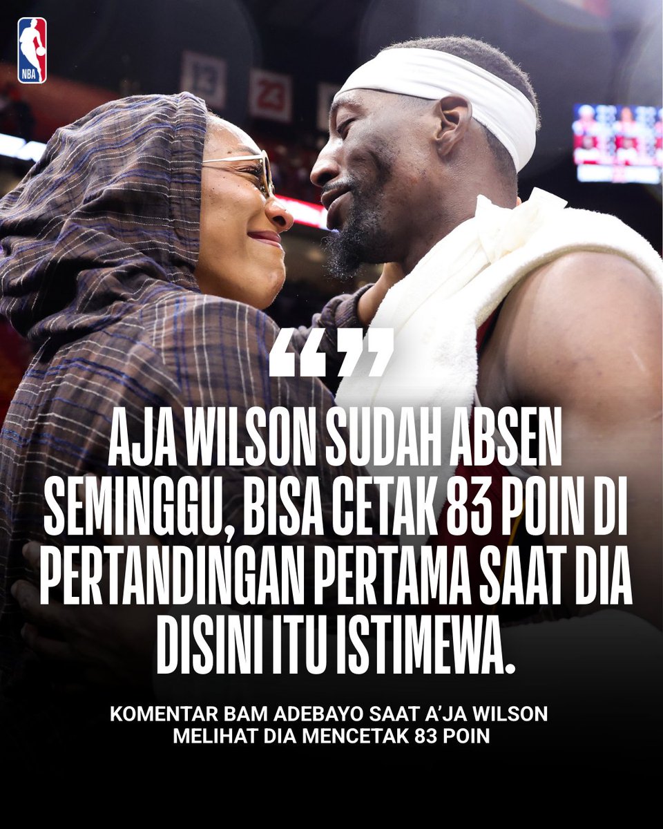 NBA_Indonesia's tweet image. Momen spesial untuk Bam Adebayo ❤️

Di hadapan A'ja Wilson, Bam tampil luar biasa dengan 83 poin. Malam yang tak terlupakan!

#NBAOffCourt