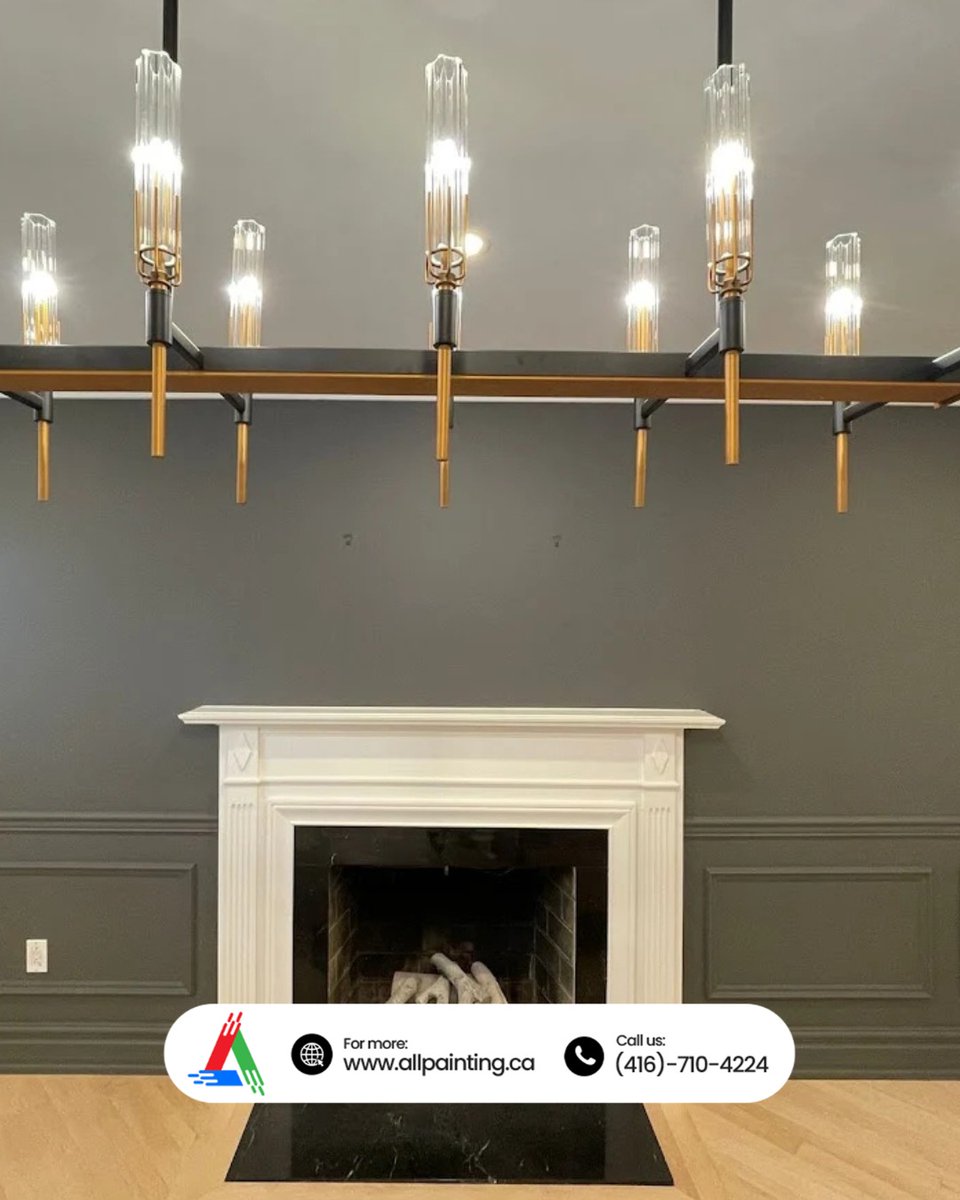 allpaintingg's tweet image. A bold wall color can transform a room.

This deep charcoal wall adds depth and sophistication, highlighting the fireplace and architectural details.

Our Toronto painters deliver clean lines and flawless finishes.

📲 416-710-4224

#allpainting #interiorpainting #featurewall