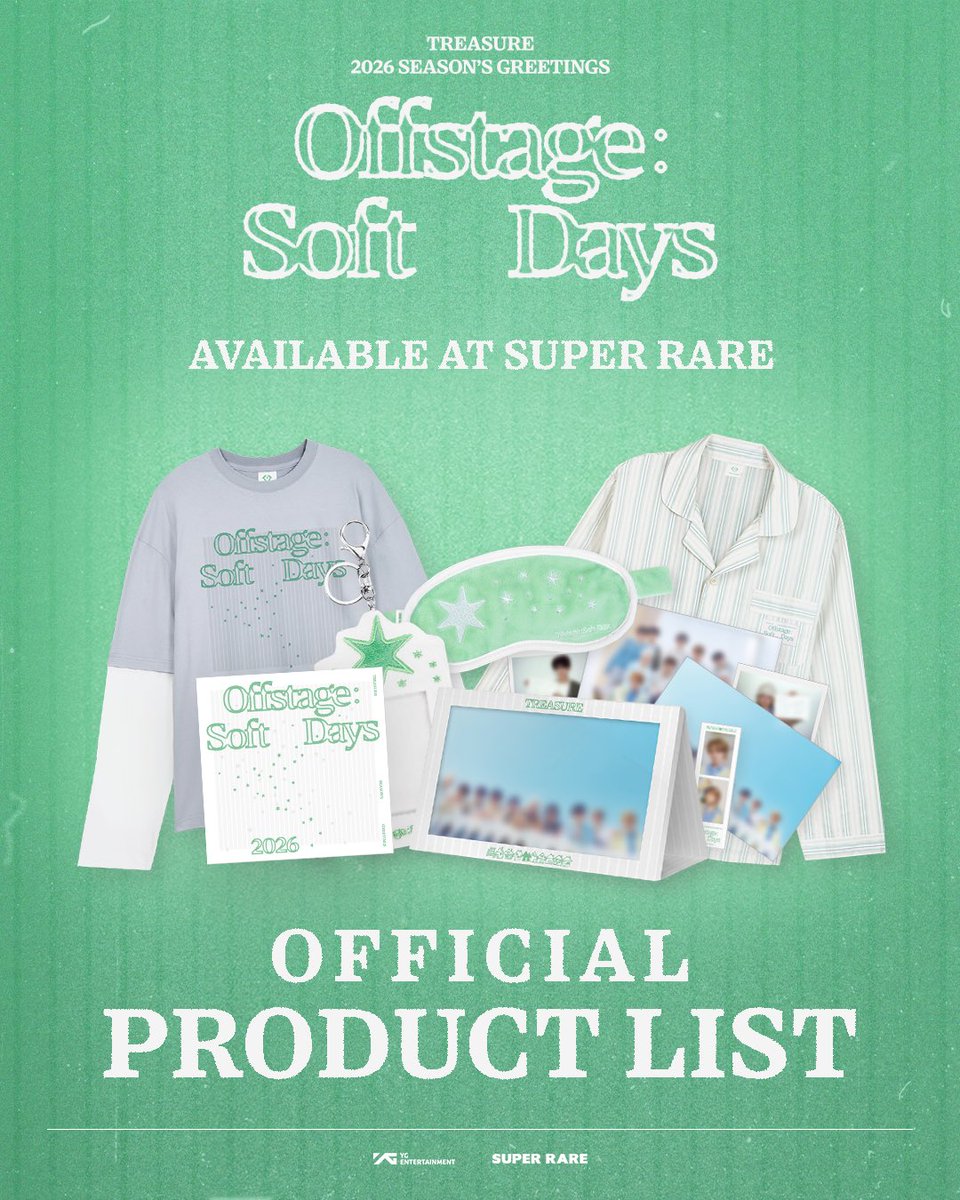 SUPERRARE_1108's tweet image. [🛍  Product List] TREASURE [Offstage: Soft Days]

[𝑶𝒇𝒇𝒔𝒕𝒂𝒈𝒆: 𝑺𝒐𝒇𝒕 𝑫𝒂𝒚𝒔]
Official Product List – Coming Soon 💎

Step into a soft, everyday moment with TREASURE
Where every feeling is welcomed 🍃

#TREASURE #Offstage #SoftDays #NewMerch #YGSELECT #SR #SUPERRARE