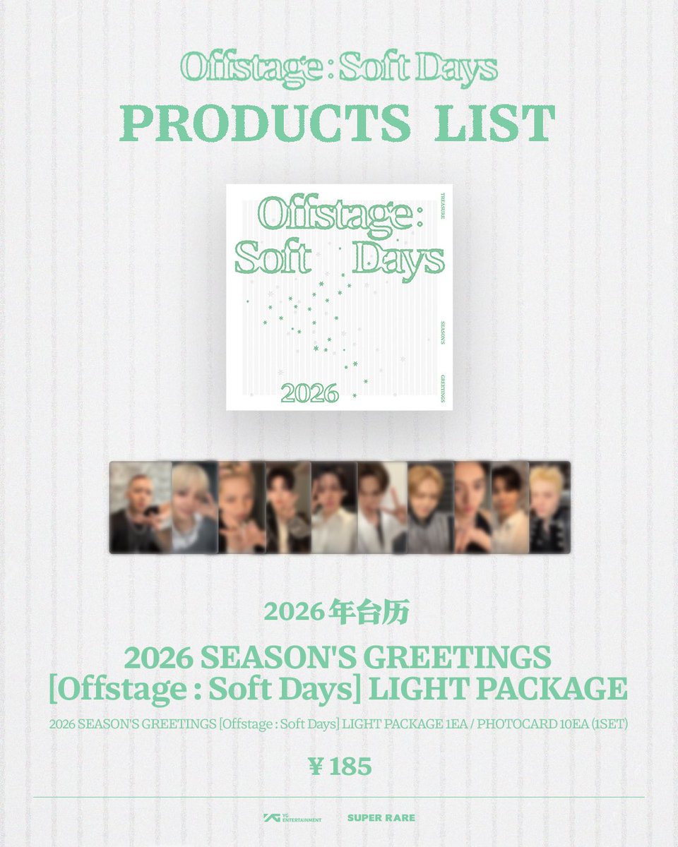 SUPERRARE_1108's tweet image. [🛍  Product List] TREASURE [Offstage: Soft Days]

[𝑶𝒇𝒇𝒔𝒕𝒂𝒈𝒆: 𝑺𝒐𝒇𝒕 𝑫𝒂𝒚𝒔]
Official Product List – Coming Soon 💎

Step into a soft, everyday moment with TREASURE
Where every feeling is welcomed 🍃

#TREASURE #Offstage #SoftDays #NewMerch #YGSELECT #SR #SUPERRARE