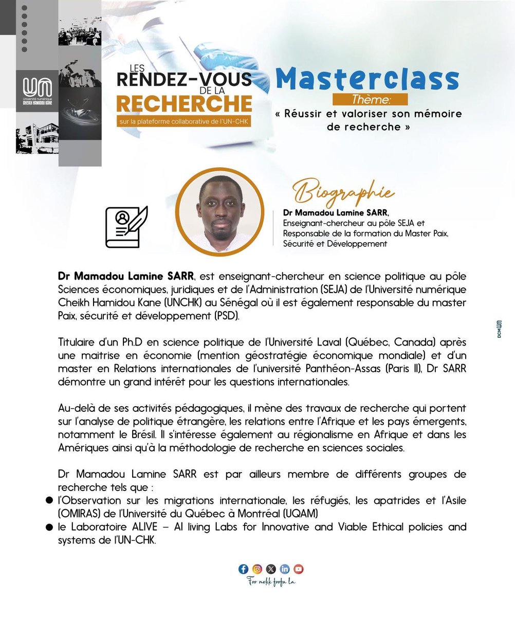 Université numérique Cheikh Hamidou KANE (UN-CHK) tweet media